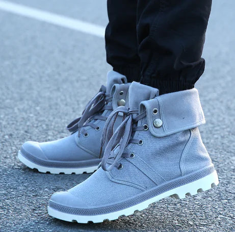 Men's High-Top Casual Canvas Shoes for Outdoor Sports