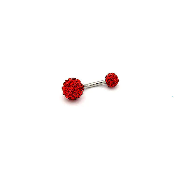 Crystal Ball Belly Button Ring with Disco Ball Design