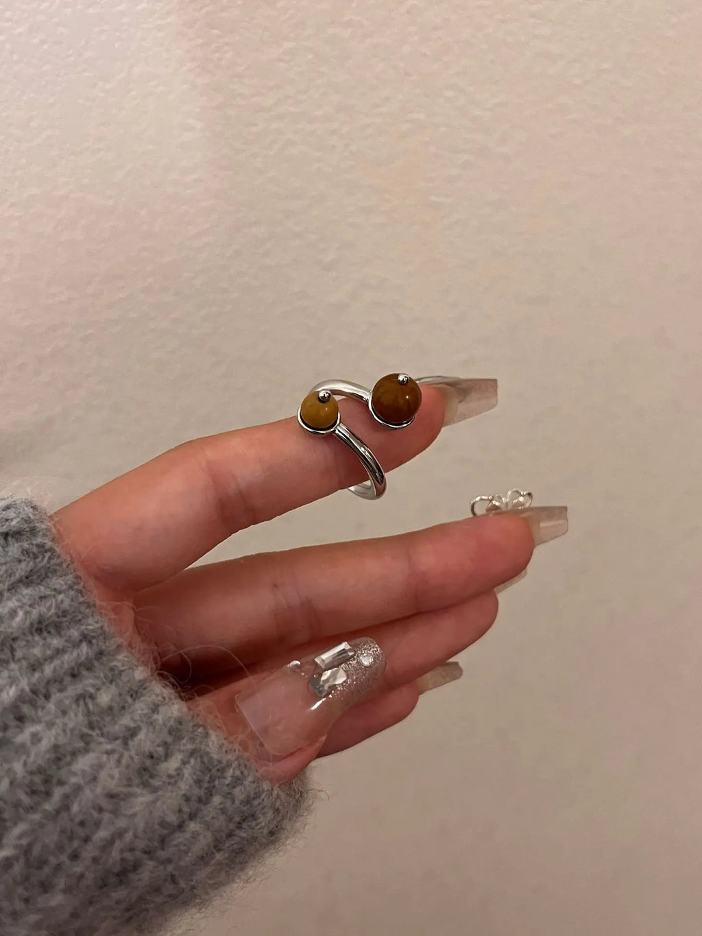 High-Grade Metal Texture Tigereye Ring