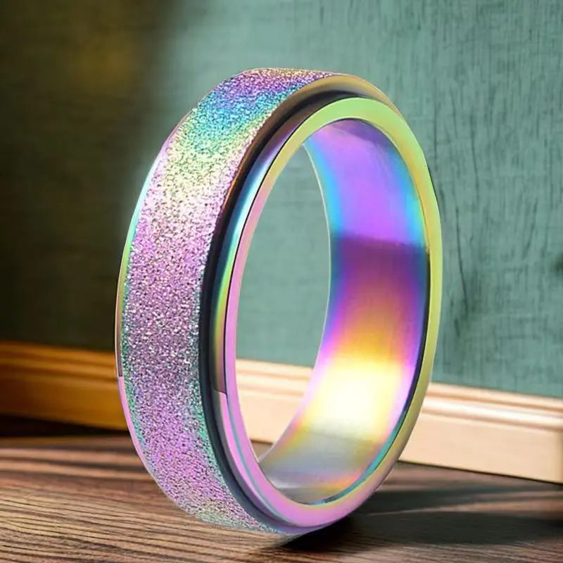 Men's Colorfast Stainless Steel Spinning Ring