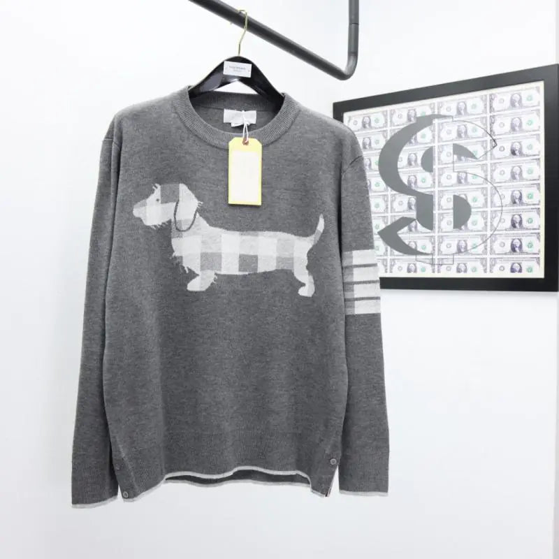 Dachshund Graphic Wool Knit Top and Outerwear