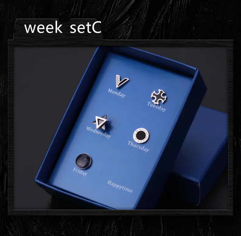 925 Silver Men's Stud Earrings Set (Minimalist Style)