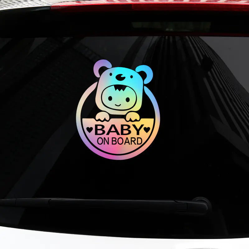 Cute Baby on Board Reflective Car Sticker for Girls