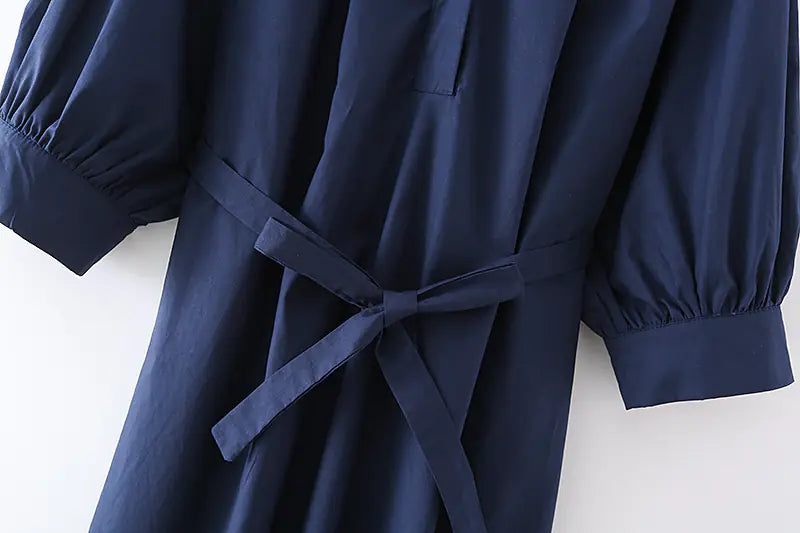 New Winter Batwing Sleeve Dress with Belted Waist