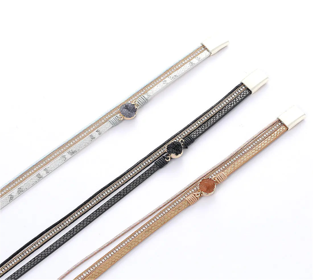 Magnetic Buckle Genuine Leather PU Bracelet (Multi-Layer)