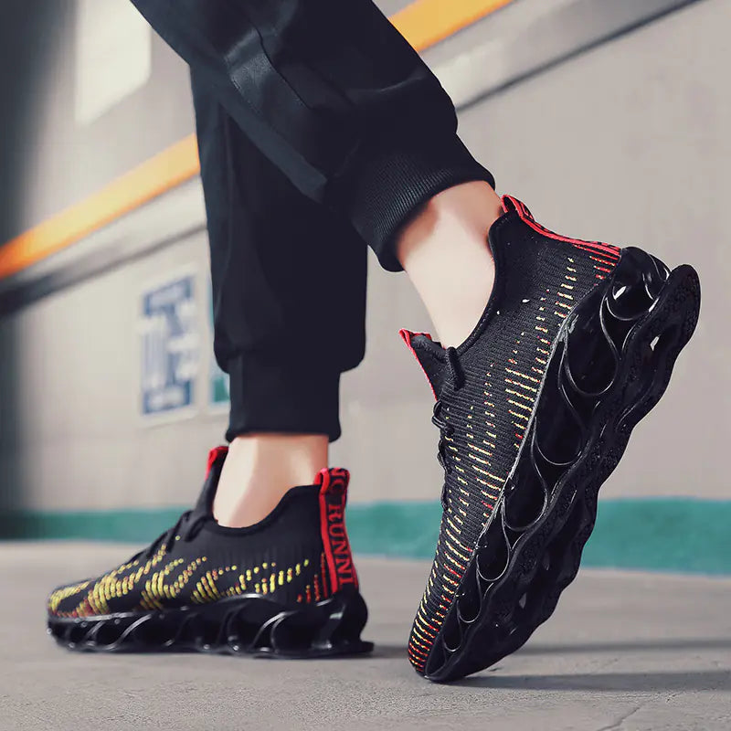 Breathable High Top Sports Sneakers with Blade Design