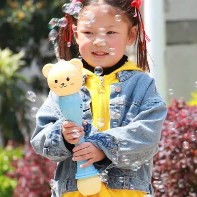 Kids Bubble Machine with Bubble Wands and Music Toy