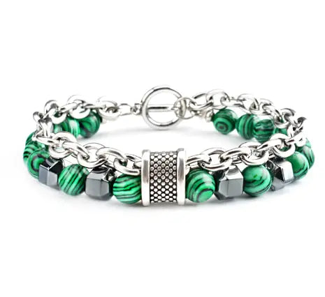 Natural Stone Bead Bracelet for Unisex