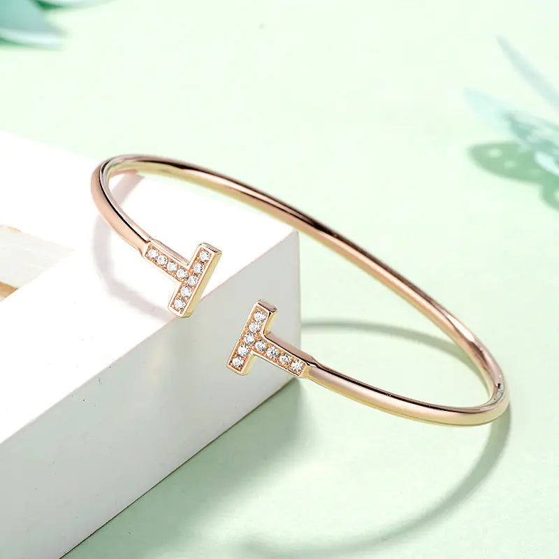 S925 Fashion Bracelet & Double T Bangle