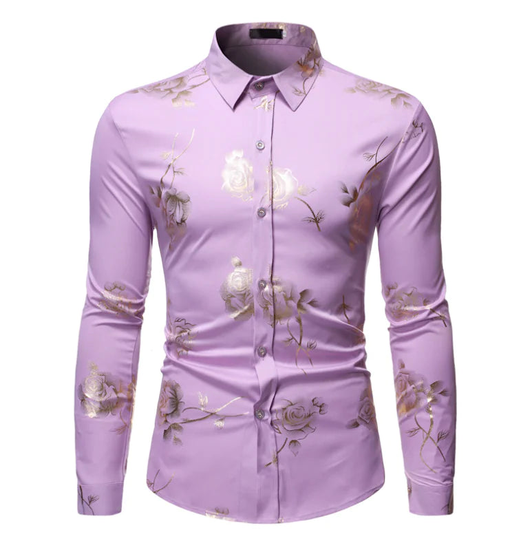 Men's Long Sleeve Gold Foil Shirt - New Fall Collection