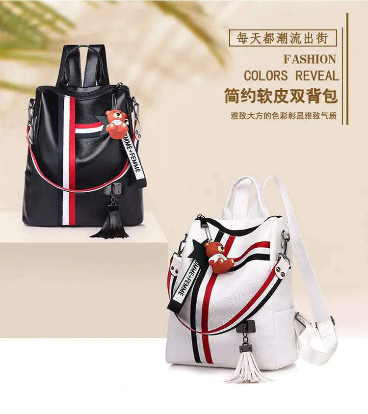 Convertible Two-Way Backpack with Pendant