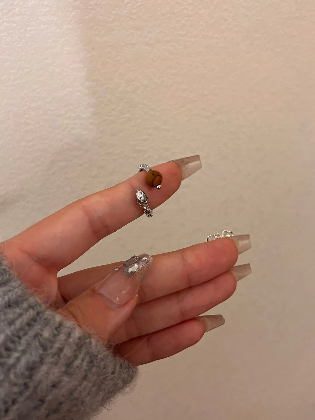 High-Grade Metal Texture Tigereye Ring