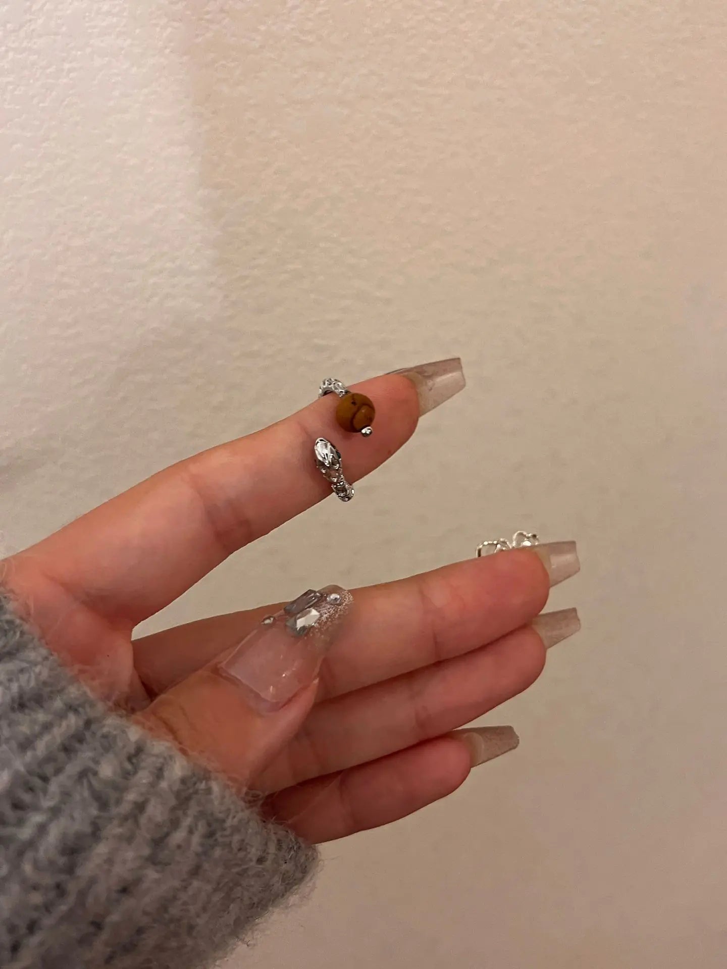 High-Grade Metal Texture Tigereye Ring