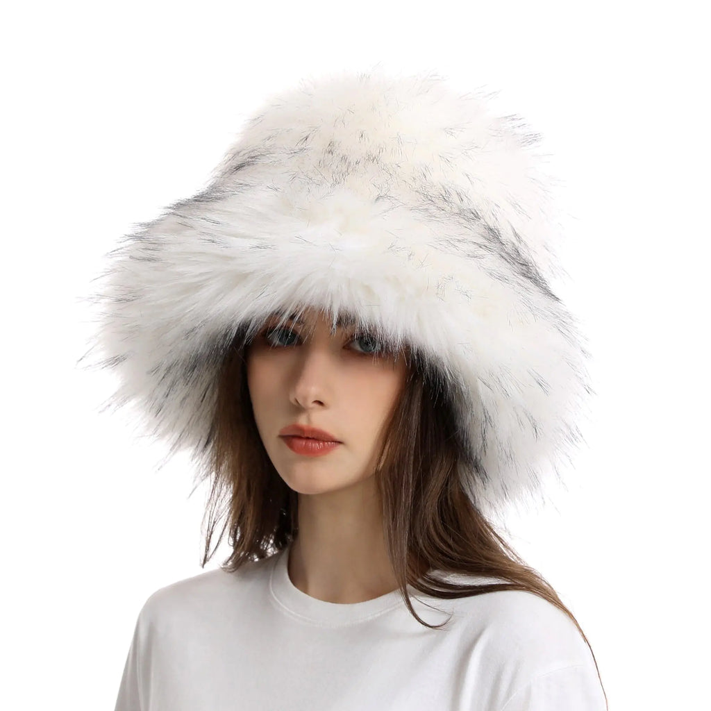 Thickened Faux Fur Winter Straw Hat