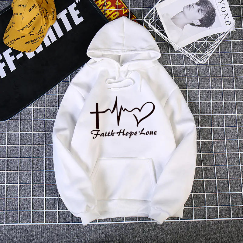 Letter Print Long Sleeve Hoodie Sweatshirt for Women