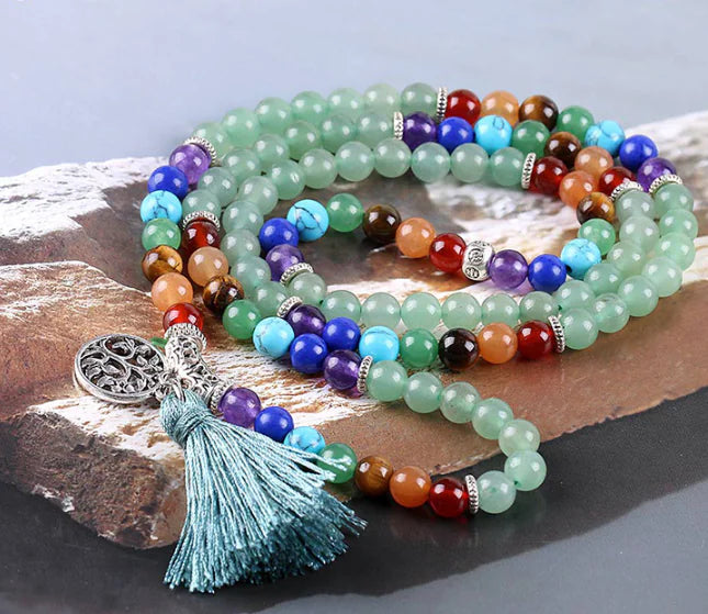 108 Chakra Energy Stone Long Bracelet for Women