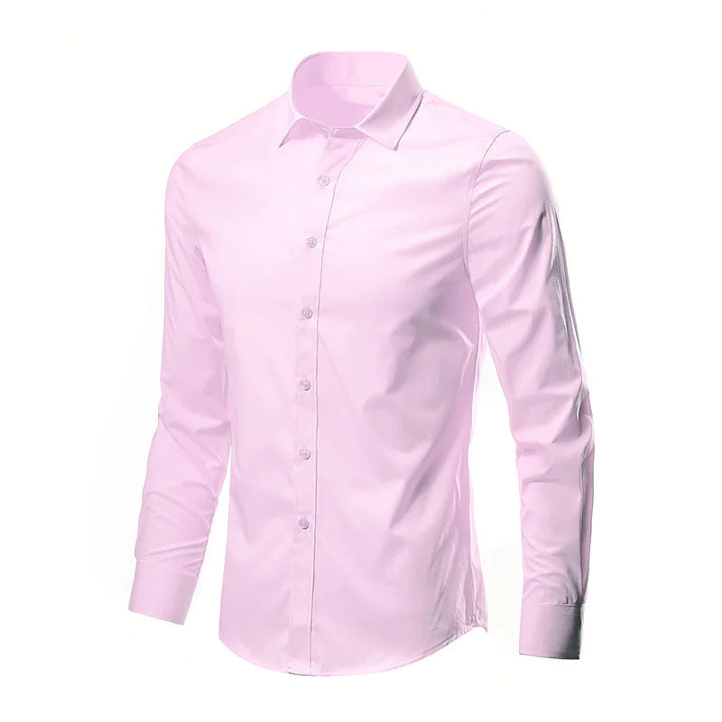 Men's Casual long Sleeve White Dress Shirt