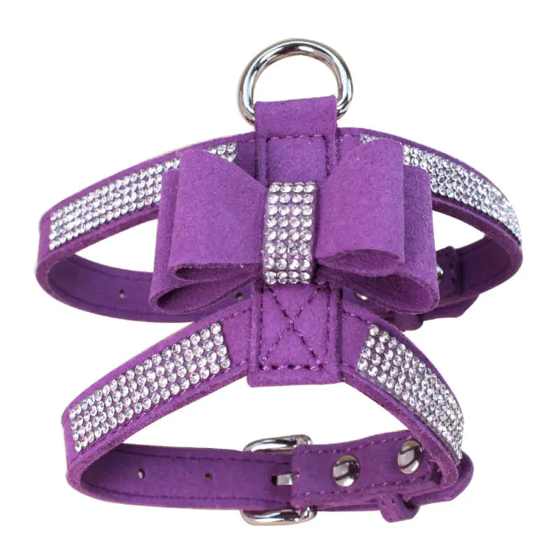 Shiny Rhinestone Bowtie Chest Harness Vest