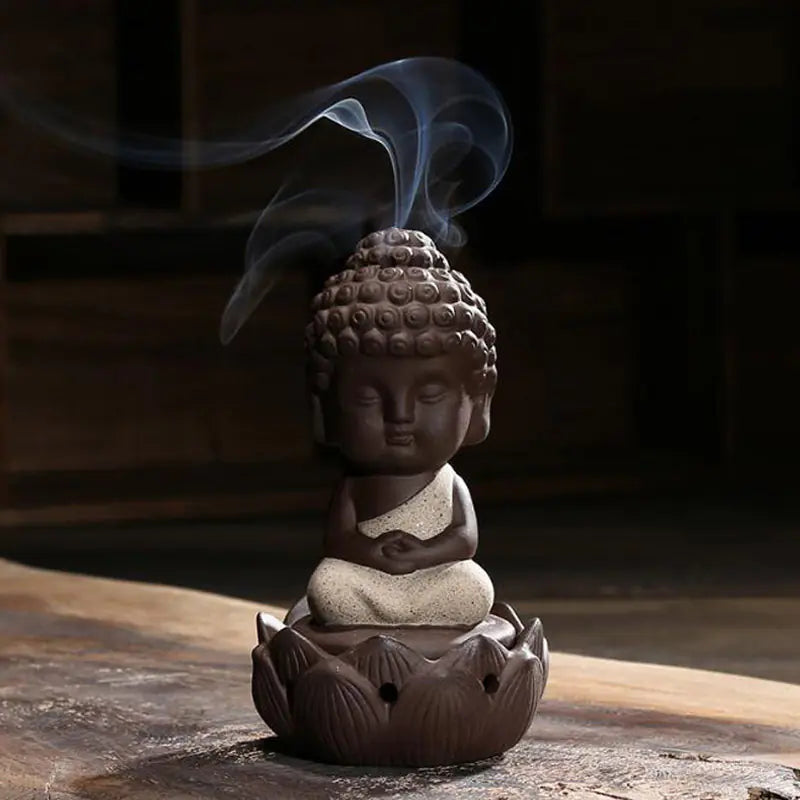 Ceramic Incense Burner with Lotus Tower Design