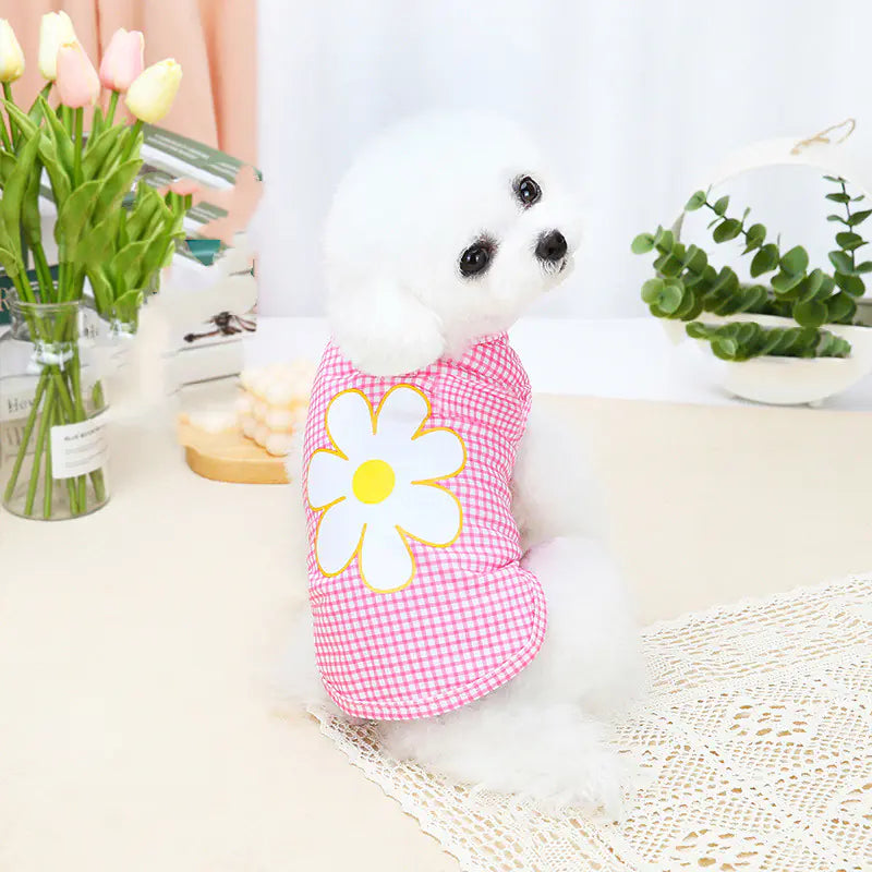 Simple Five-Color Flower Vest for Puppy Costume