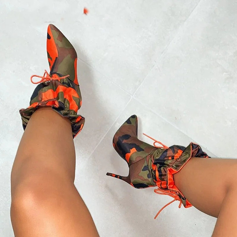 Stiletto Pointed Toe Mid Tube High Heel Boots