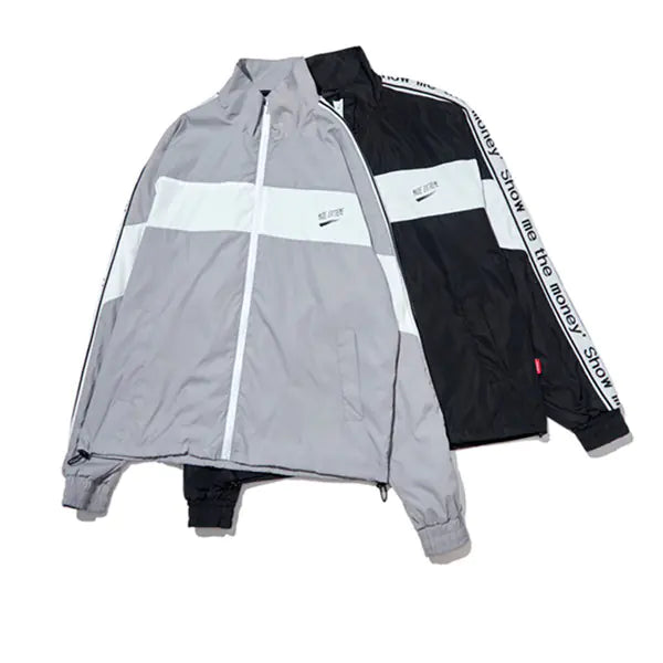 Color Block Letter Windbreaker Hip Hop Jacket for Couples