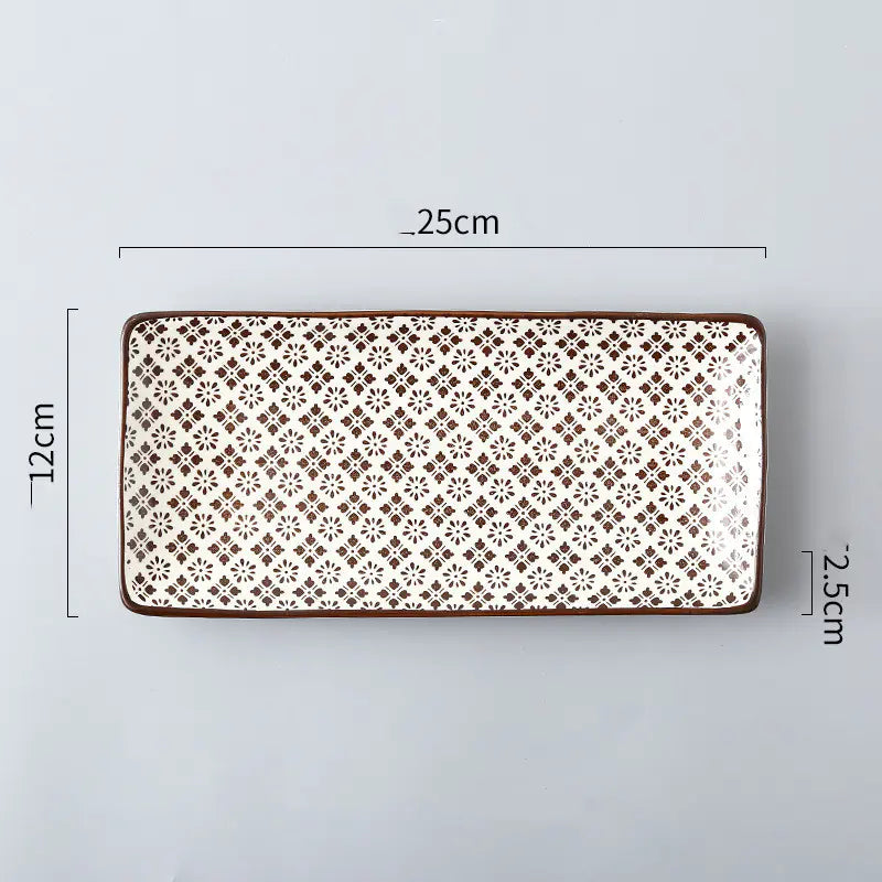 Nordic Japanese Underglaze Ceramic Fish Snack Plate