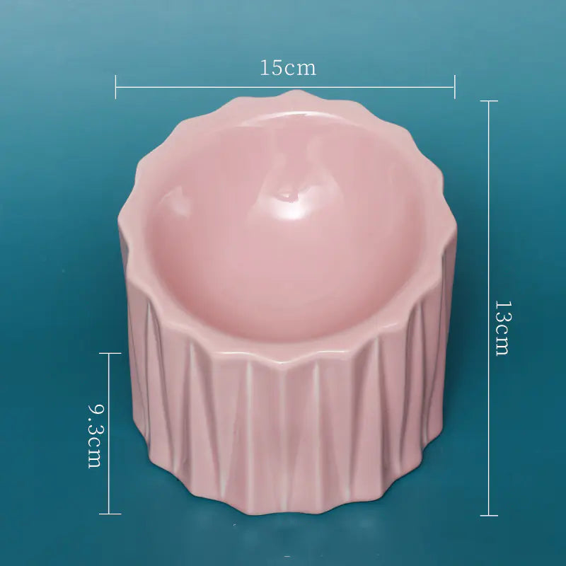 Ceramic Cat Bowl with Elevated Design for Comfort