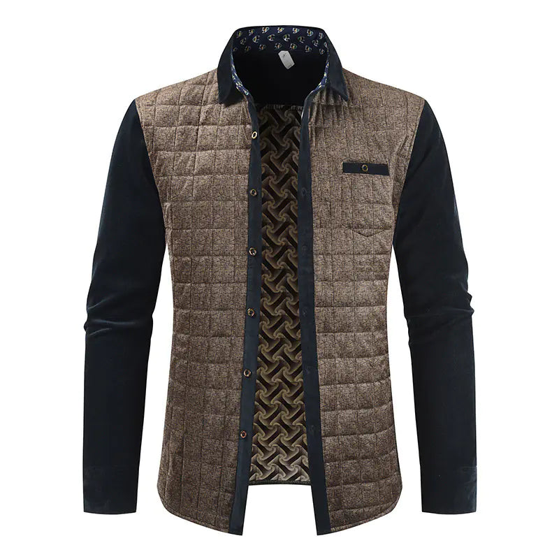 2020 Men's Casual Color Block Plaid Jacket