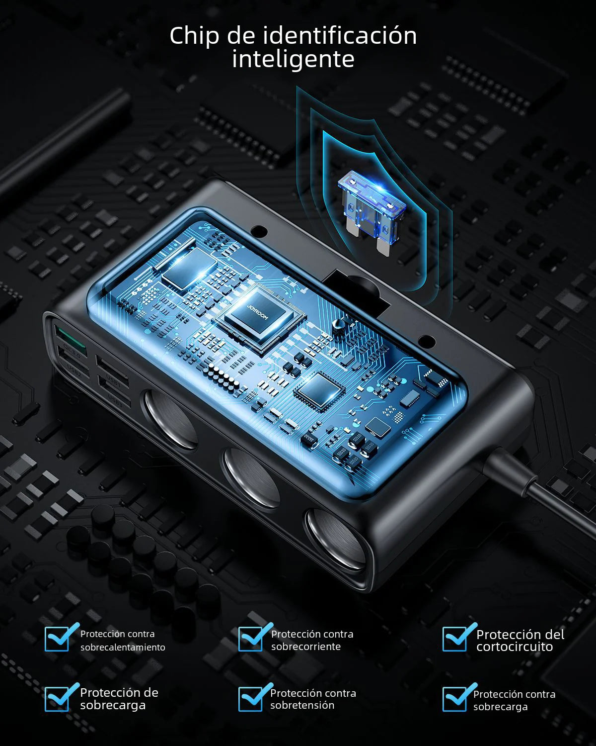 Multi-Port Car Phone Charger with PD & QC Fast Charge