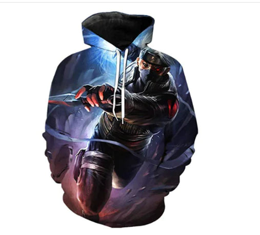 Men's Naruto 3D Print Hoodie with Kangaroo Pocket