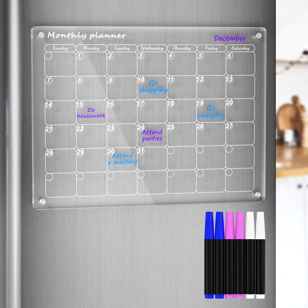 Magnetic Dry Erase Calendar for Refrigerator