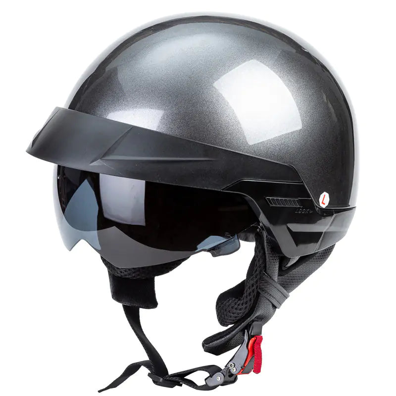 Retro Harley Motorcycle Helmet with Built-in Visor