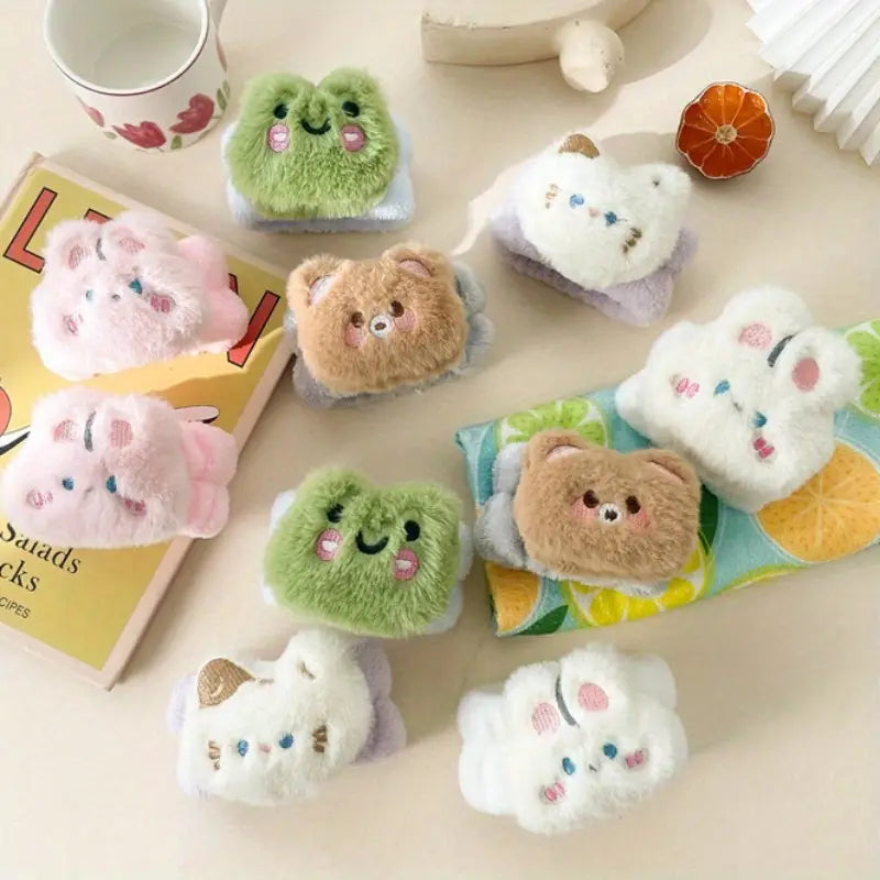 2pcs Cute Bunny Wrist Washbands for Makeup & Spa