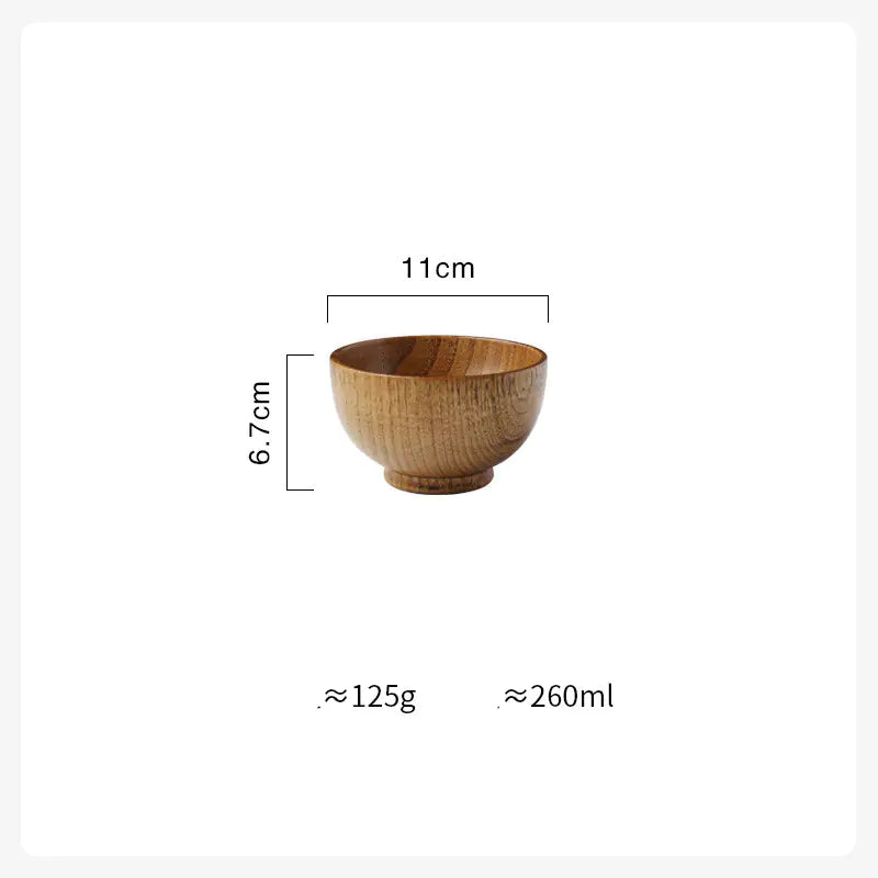 Wooden Soup Bowl - Solid Wood Craftsmanship