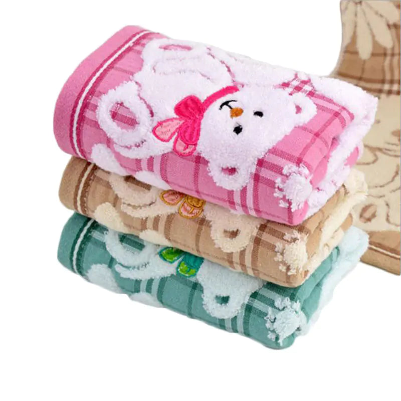 Cute Double Layer Soft Cotton Facecloth for Kids