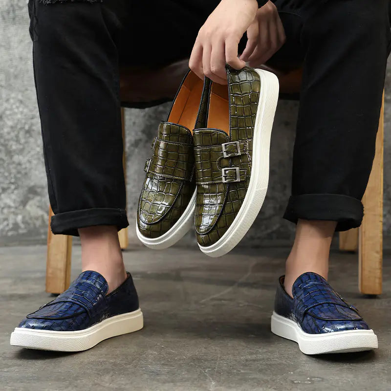 New Men's Genuine Leather Casual Sneakers (Breathable)