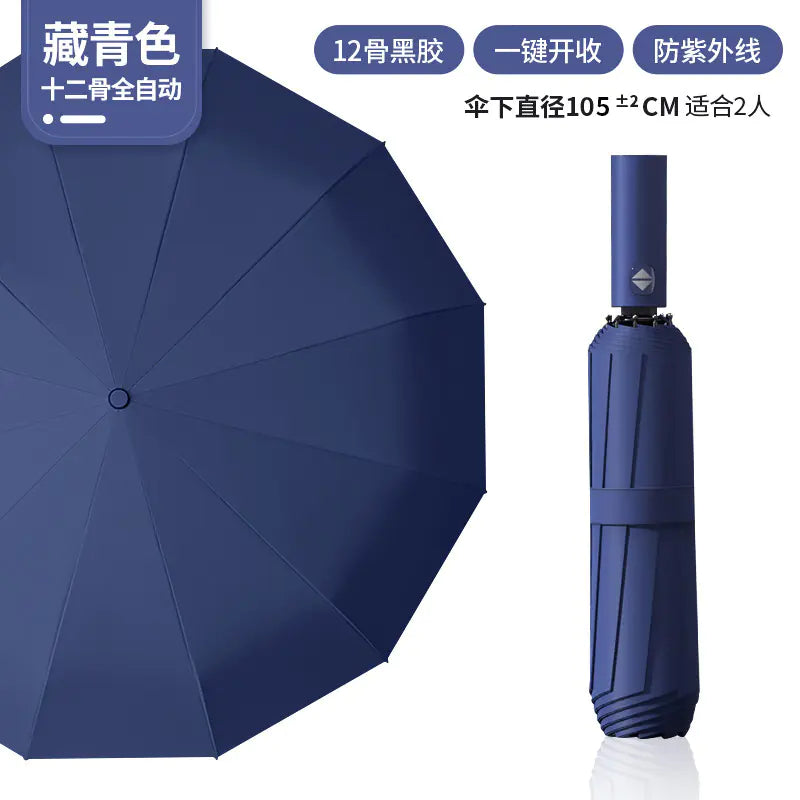 Custom 24 Bone Automatic Folding Sun and Rain Umbrella