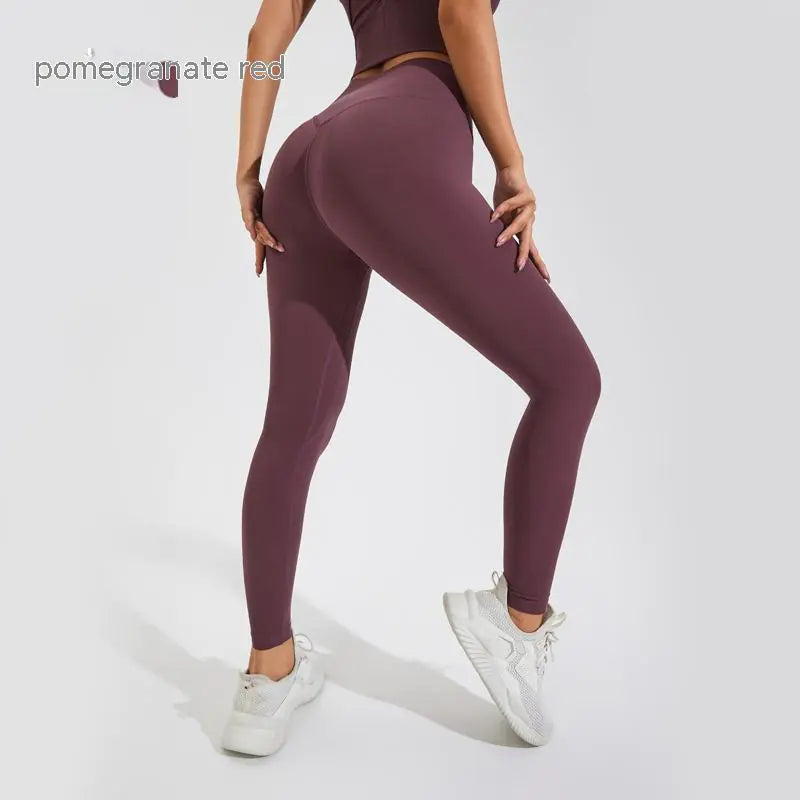 High Waist Quick-Drying Nude Feel Yoga Pants with Pocket