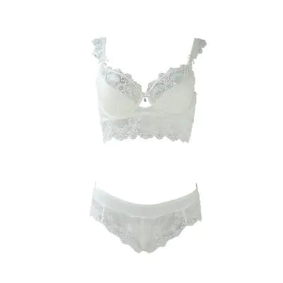 Lace Cotton Bra Set with Side Support (Style 9168B)