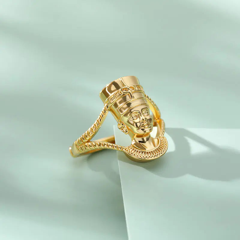 Adjustable Egyptian African Queen Charm Ring for All