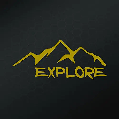 Explore Hiking Camping Vinyl Decal Sticker | Cars Trucks Vans Walls Laptops Cups | Gold | 6.5 inches | KCD943G