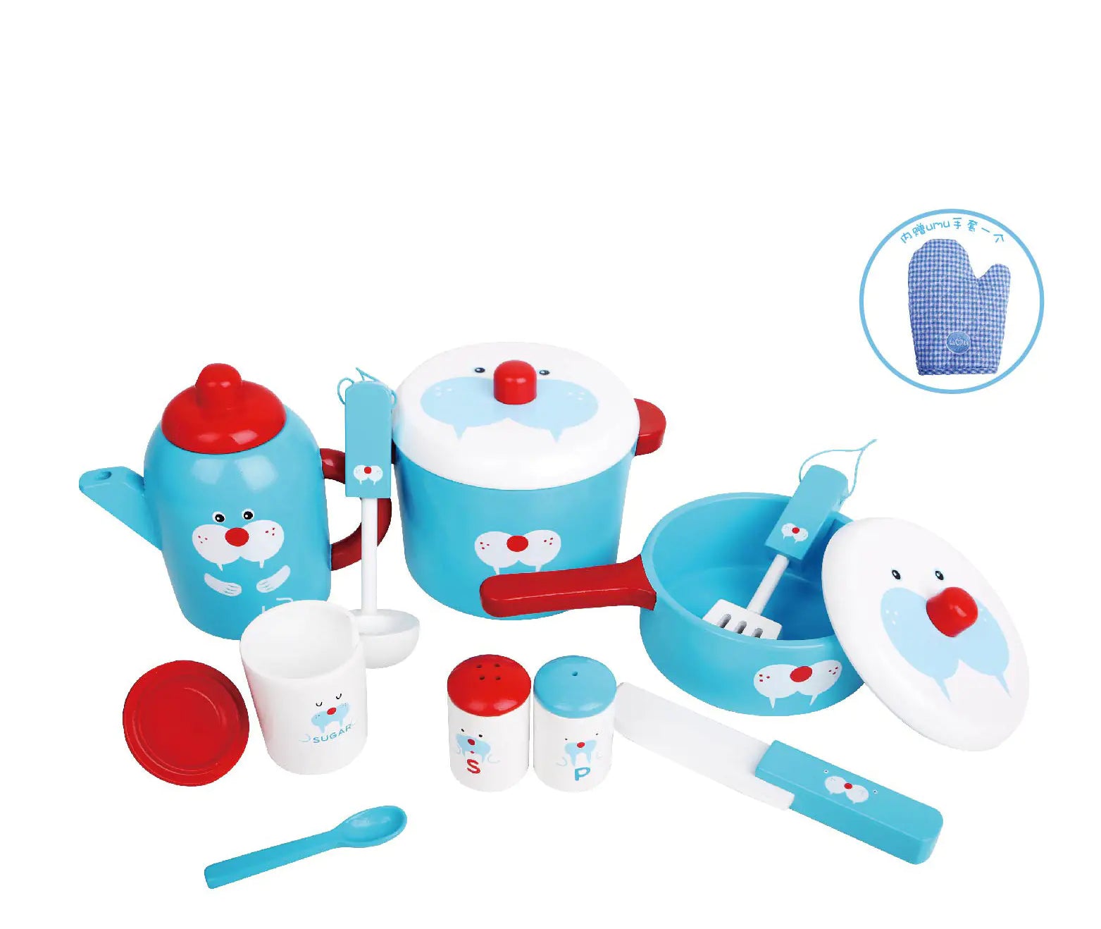 Realistic Wooden Toy Cookware Set for Kids