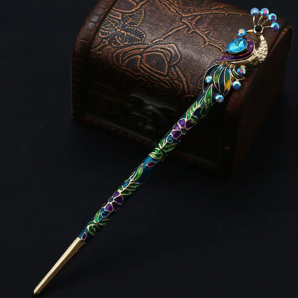 Vintage Hairpin with Colorful Decoration for Women