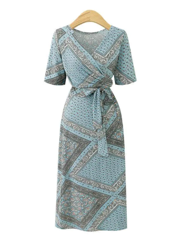 European New Plus Size Floral Maxi Dress