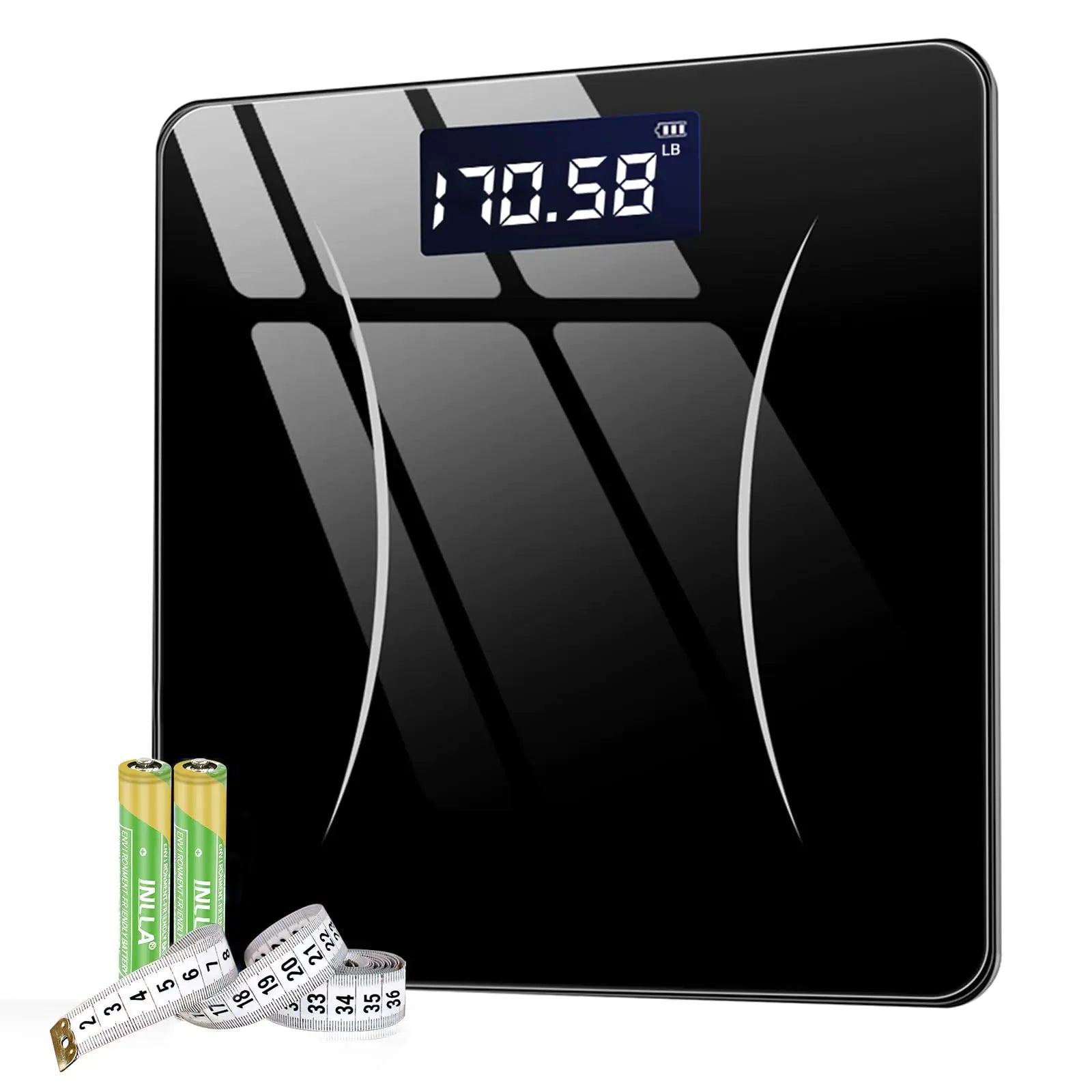 Scale for Body Weight Weight Scale Digital Bathroom Scale Body Scale Body Weight Scale High Accurate with Lighted Led Display Automatic Power On/Off Supports Up to 400 Lb(Black)