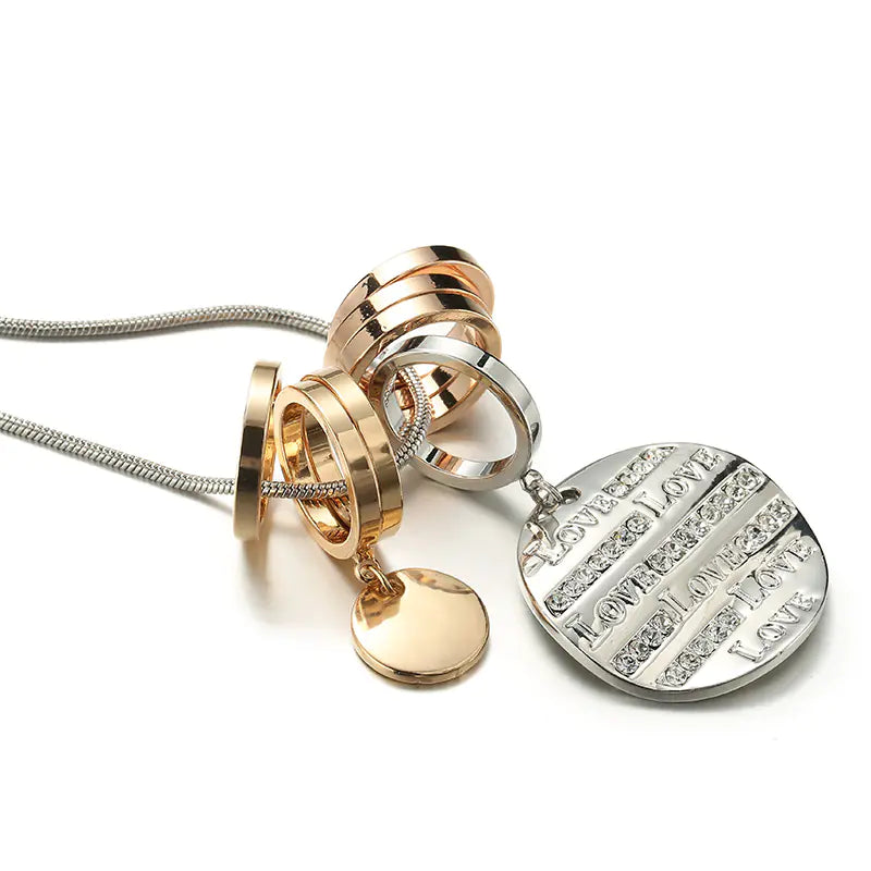 Fashion Long Necklace with Creative English Pendant