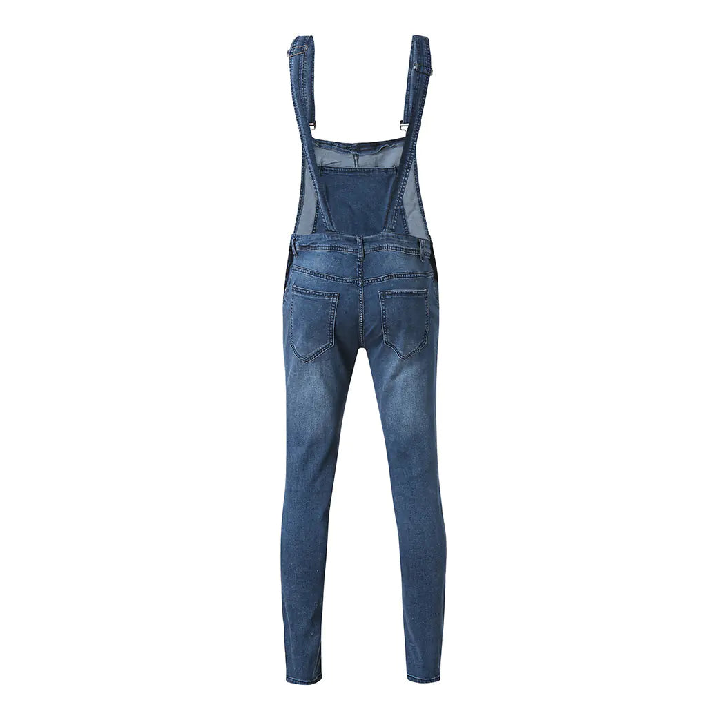 Stylish Men's Denim Jumpsuit and Slim Frayed Pants