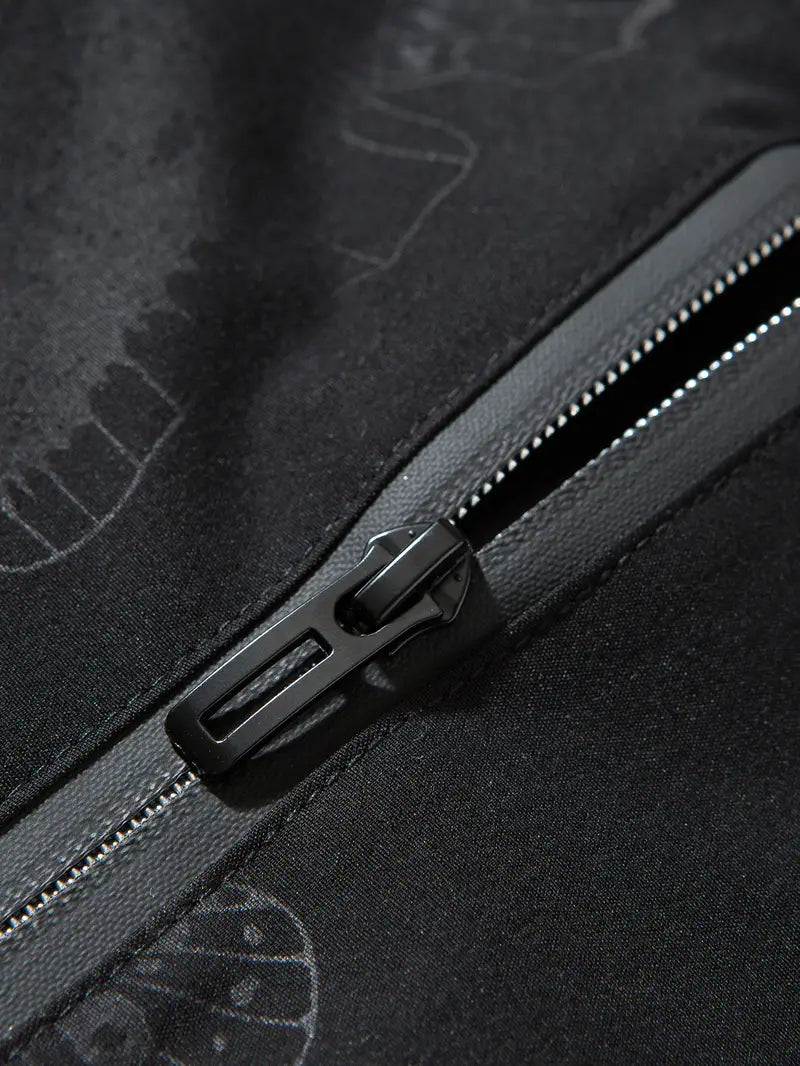 Men's Oversized Jacket with Butterflies Pattern (Plus Size)