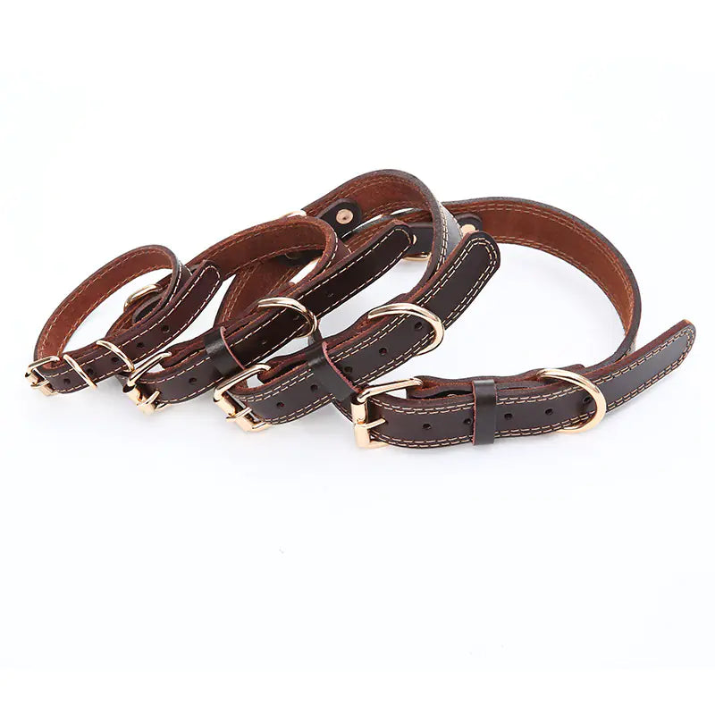 Top Layer Cowhide Pet Dog Collar